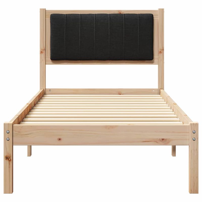 Casa si Gradina - Mobilier - Paturi si accesorii - Paturi - Cadru de pat cu tablie tapitata cu headboard Negru 75 x 190 cm - Infinity.ro