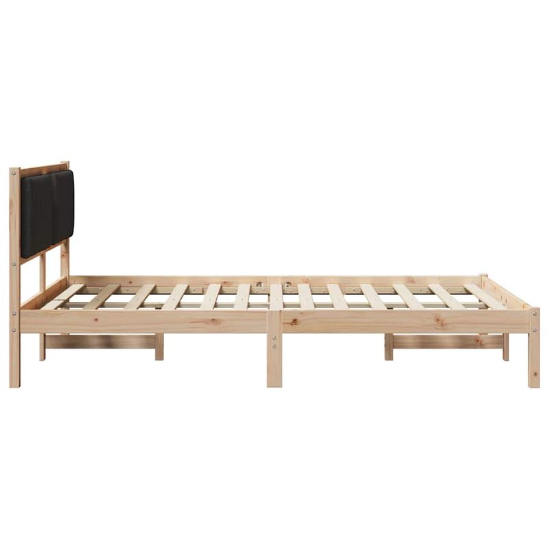 Casa si Gradina - Mobilier - Paturi si accesorii - Paturi - Cadru de pat cu tablie tapitata cu headboard Negru 135 x 190 cm - Infinity.ro