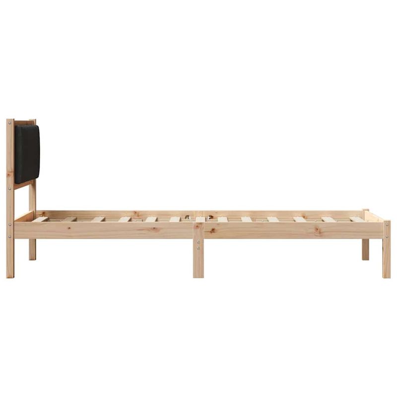 Casa si Gradina - Mobilier - Paturi si accesorii - Paturi - Cadru de pat cu tablie tapitata cu headboard Negru 75 x 190 cm - Infinity.ro