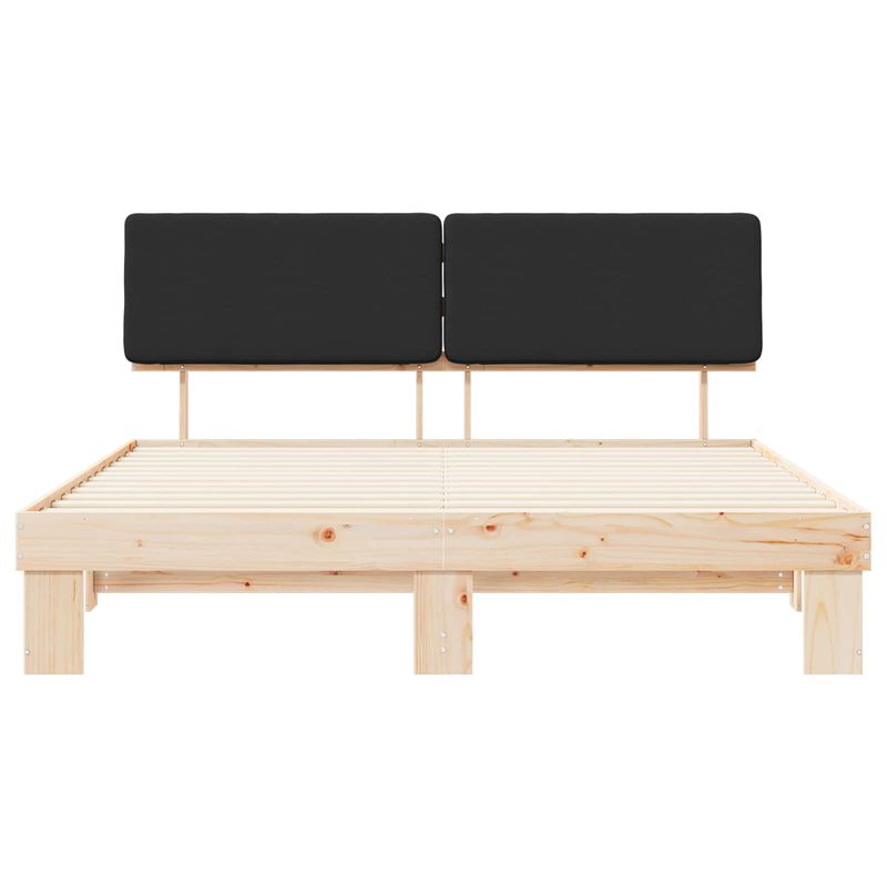 Casa si Gradina - Mobilier - Paturi si accesorii - Paturi - Cadru de pat cu tablie tapitata cu headboard Negru 180 x 200 cm - Infinity.ro