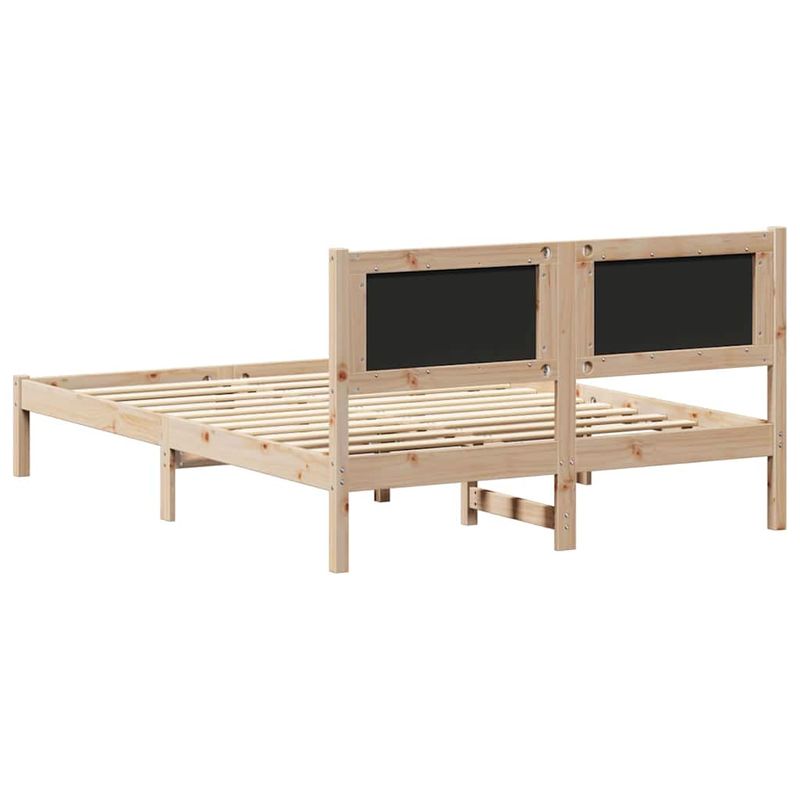 Casa si Gradina - Mobilier - Paturi si accesorii - Paturi - Cadru de pat cu tablie tapitata cu headboard Negru 135 x 190 cm - Infinity.ro