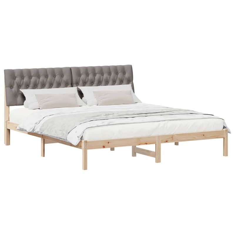 Casa si Gradina - Mobilier - Paturi si accesorii - Paturi - Cadru de pat cu tablie tapitata cu headboard Maro 180 x 200 cm - Infinity.ro