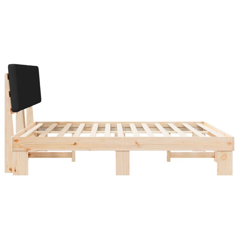 Casa si Gradina - Mobilier - Paturi si accesorii - Paturi - Cadru de pat cu tablie tapitata cu headboard Negru 180 x 200 cm - Infinity.ro