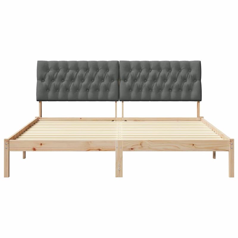 Casa si Gradina - Mobilier - Paturi si accesorii - Paturi - Cadru de pat cu tablie tapitata cu headboard Maro 180 x 200 cm - Infinity.ro