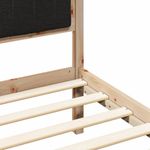 Casa si Gradina - Mobilier - Paturi si accesorii - Paturi - Cadru de pat cu tablie tapitata cu headboard Negru 135 x 190 cm - Infinity.ro