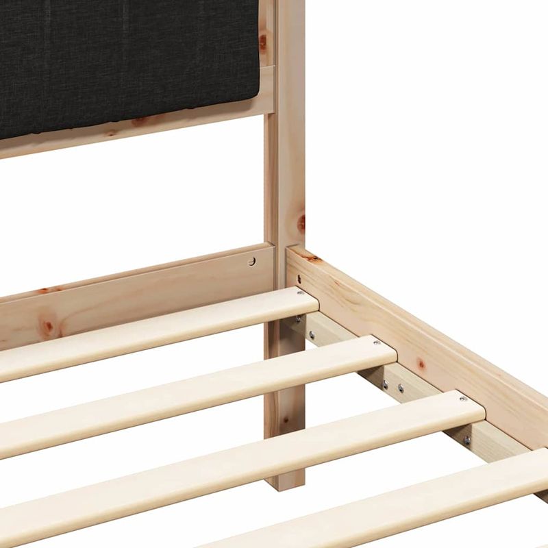 Casa si Gradina - Mobilier - Paturi si accesorii - Paturi - Cadru de pat cu tablie tapitata cu headboard Negru 135 x 190 cm - Infinity.ro