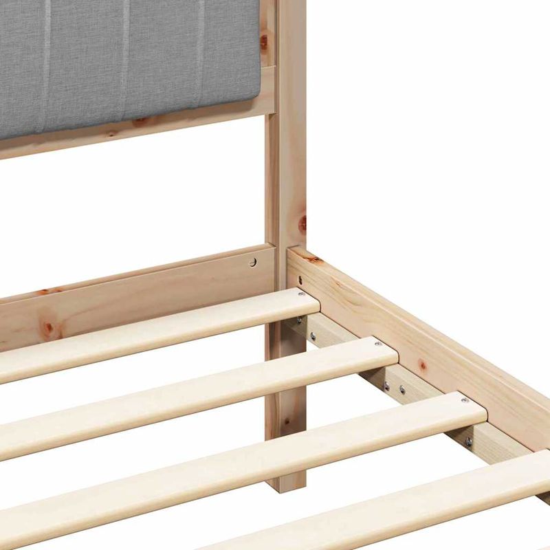 Casa si Gradina - Mobilier - Paturi si accesorii - Paturi - Cadru de pat cu tablie tapitata Gri deschis 140 x 190 cm - Infinity.ro