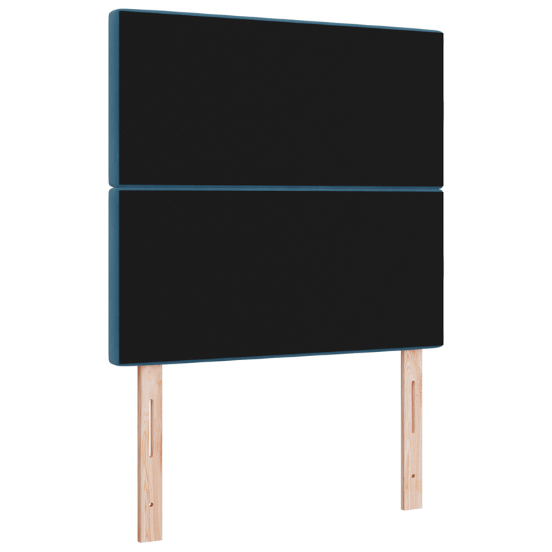 Casa si Gradina - Mobilier - Paturi si accesorii - Accesorii paturi - Tablie de pat tapitata albastra inchisa cu buton de cristal 90 cm din catifea - Infinity.ro