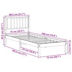 Casa si Gradina - Mobilier - Paturi si accesorii - Paturi - Cadru de pat cu tablie tapitata cu headboard Negru 75 x 190 cm - Infinity.ro