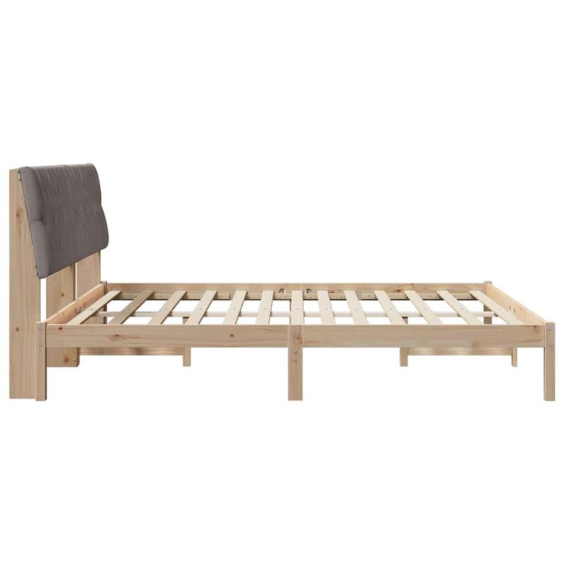 Casa si Gradina - Mobilier - Paturi si accesorii - Paturi - Cadru de pat cu tablie tapitata cu headboard Maro 180 x 200 cm - Infinity.ro