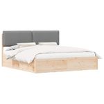 Casa si Gradina - Mobilier - Paturi si accesorii - Paturi - Cadru de pat cu tablie tapitata Gri deschis 180 x 200 cm - Infinity.ro