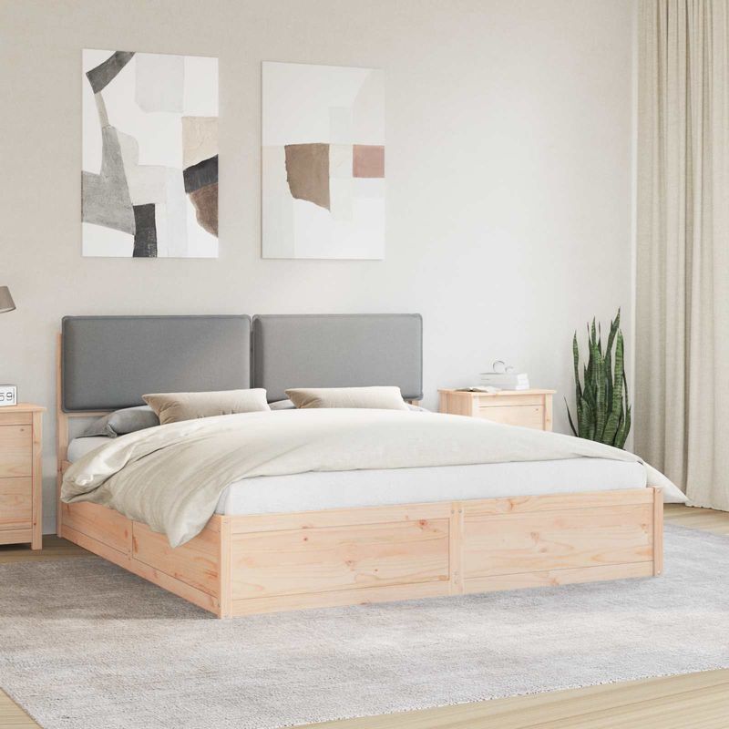 Casa si Gradina - Mobilier - Paturi si accesorii - Paturi - Cadru de pat cu tablie tapitata Gri deschis 180 x 200 cm - Infinity.ro