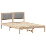Casa si Gradina - Mobilier - Paturi si accesorii - Paturi - Cadru de pat cu tablie tapitata Gri deschis 140 x 200 cm - Infinity.ro