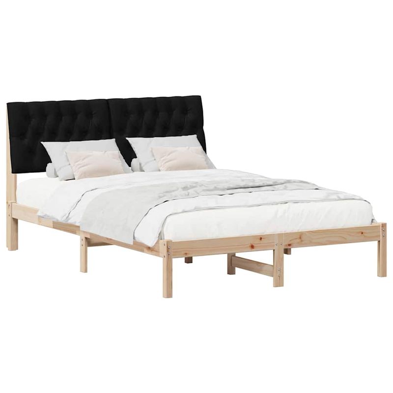 Casa si Gradina - Mobilier - Paturi si accesorii - Paturi - Cadru de pat cu tablie tapitata cu headboard Maro 160 x 200 cm - Infinity.ro