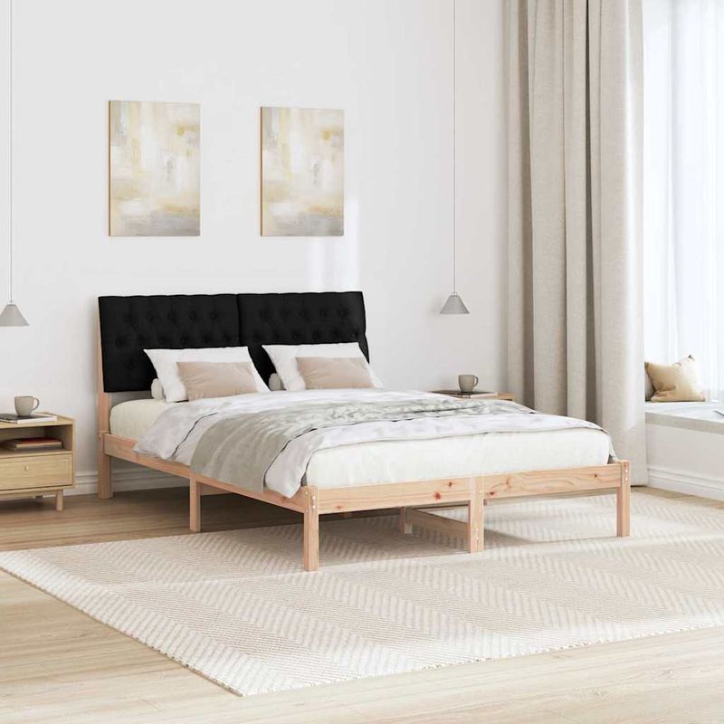Casa si Gradina - Mobilier - Paturi si accesorii - Paturi - Cadru de pat cu tablie tapitata cu headboard Maro 160 x 200 cm - Infinity.ro
