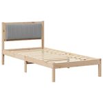 Casa si Gradina - Mobilier - Paturi si accesorii - Paturi - Cadru de pat cu tablie tapitata Gri deschis 90 x 200 cm - Infinity.ro