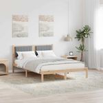 Casa si Gradina - Mobilier - Paturi si accesorii - Paturi - Cadru de pat cu tablie tapitata Gri deschis 140 x 200 cm - Infinity.ro