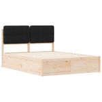 Casa si Gradina - Mobilier - Paturi si accesorii - Paturi - Cadru de pat cu tablie tapitata cu headboard Negru 150 x 200 cm - Infinity.ro