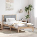 Casa si Gradina - Mobilier - Paturi si accesorii - Paturi - Cadru de pat cu tablie tapitata Gri deschis 90 x 200 cm - Infinity.ro