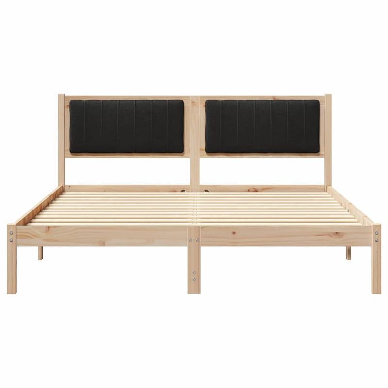 Casa si Gradina - Mobilier - Paturi si accesorii - Paturi - Cadru de pat cu tablie tapitata cu headboard Negru 150 x 200 cm - Infinity.ro