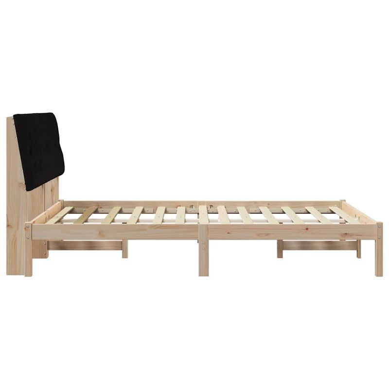 Casa si Gradina - Mobilier - Paturi si accesorii - Paturi - Cadru de pat cu tablie tapitata cu headboard Maro 160 x 200 cm - Infinity.ro