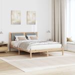 Casa si Gradina - Mobilier - Paturi si accesorii - Paturi - Cadru de pat cu tablie tapitata Gri deschis 140 x 200 cm - Infinity.ro