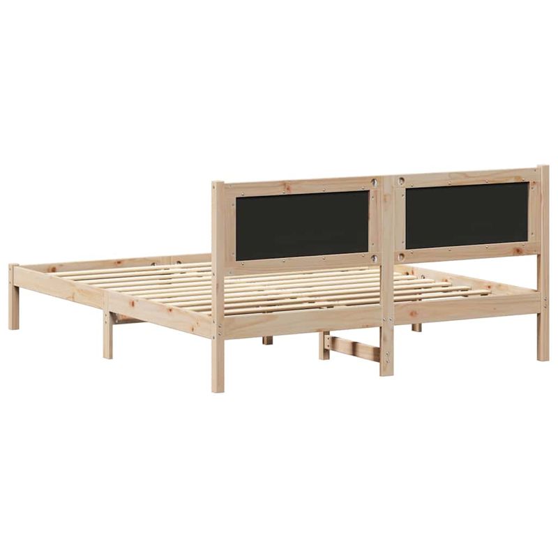 Casa si Gradina - Mobilier - Paturi si accesorii - Paturi - Cadru de pat cu tablie tapitata cu headboard Negru 150 x 200 cm - Infinity.ro