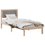 Casa si Gradina - Mobilier - Paturi si accesorii - Paturi - Cadru de pat cu tablie tapitata Gri taupe 80 x 200 cm - Infinity.ro