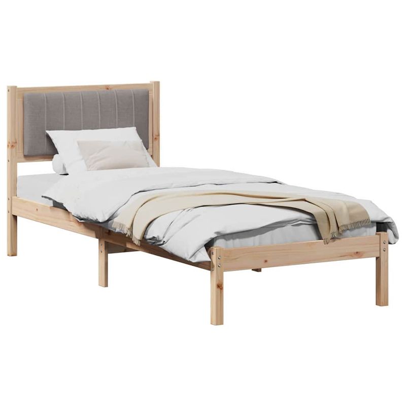 Casa si Gradina - Mobilier - Paturi si accesorii - Paturi - Cadru de pat cu tablie tapitata Gri taupe 80 x 200 cm - Infinity.ro