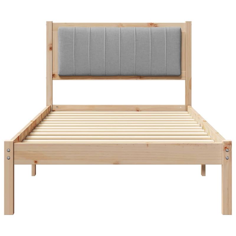 Casa si Gradina - Mobilier - Paturi si accesorii - Paturi - Cadru de pat cu tablie tapitata Gri deschis 90 x 200 cm - Infinity.ro
