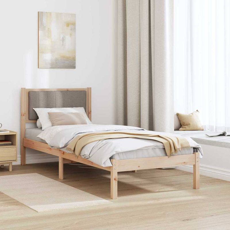 Casa si Gradina - Mobilier - Paturi si accesorii - Paturi - Cadru de pat cu tablie tapitata Gri taupe 80 x 200 cm - Infinity.ro