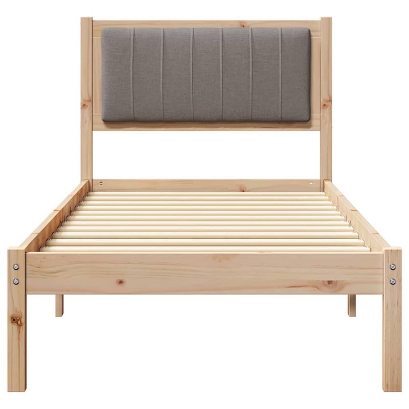 Casa si Gradina - Mobilier - Paturi si accesorii - Paturi - Cadru de pat cu tablie tapitata Gri taupe 80 x 200 cm - Infinity.ro