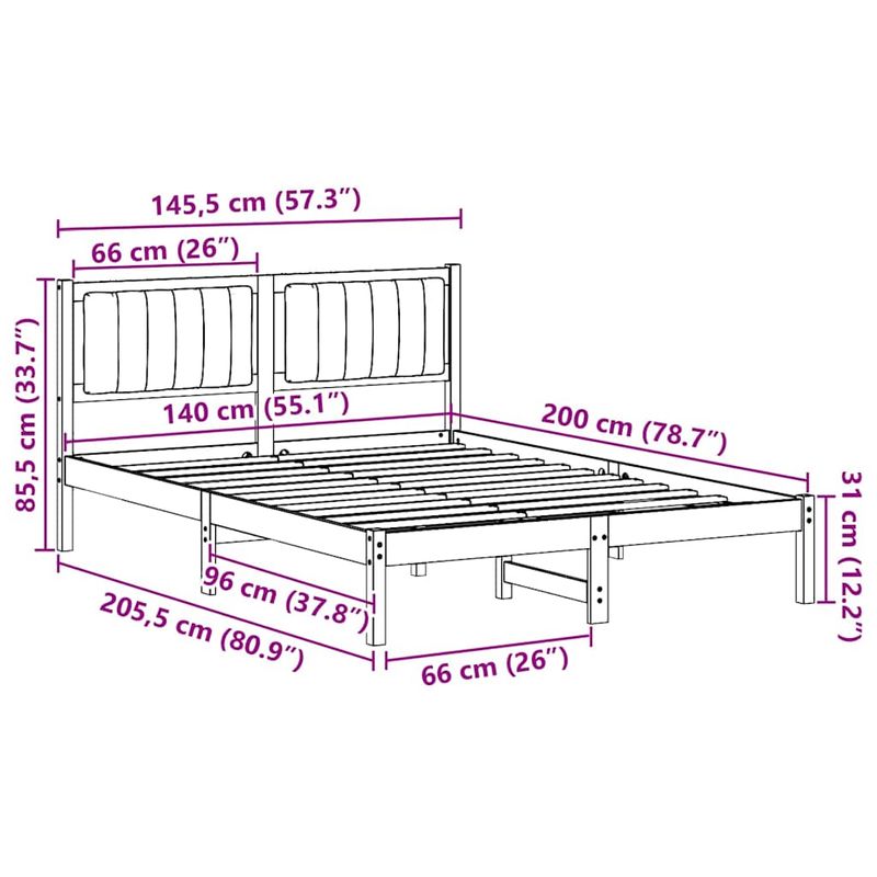 Casa si Gradina - Mobilier - Paturi si accesorii - Paturi - Cadru de pat cu tablie tapitata Gri deschis 140 x 200 cm - Infinity.ro