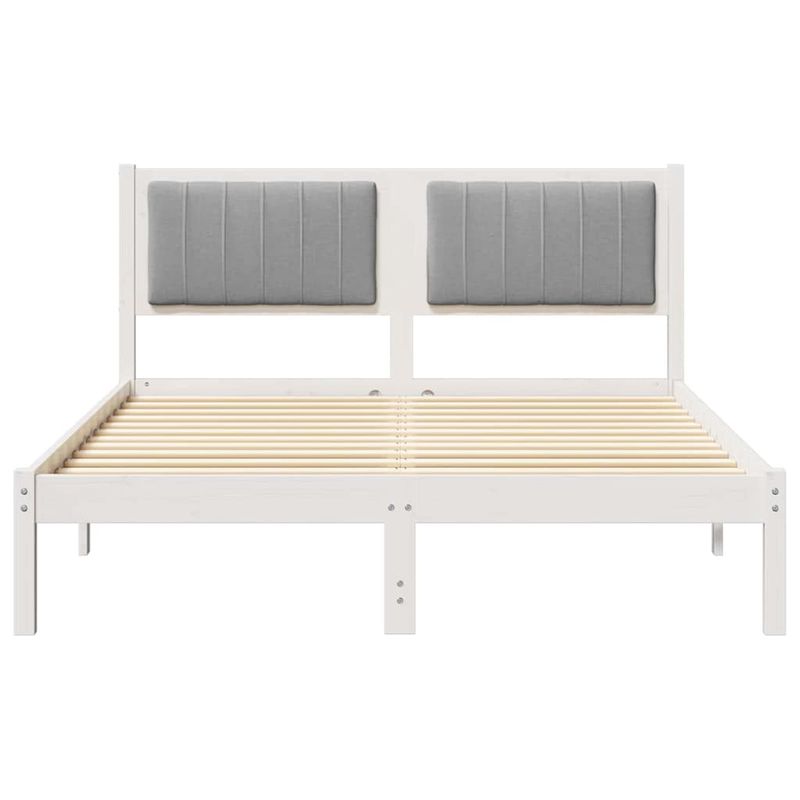 Casa si Gradina - Mobilier - Paturi si accesorii - Paturi - Cadru de pat cu tablie tapitata Gri deschis 140 x 190 cm - Infinity.ro