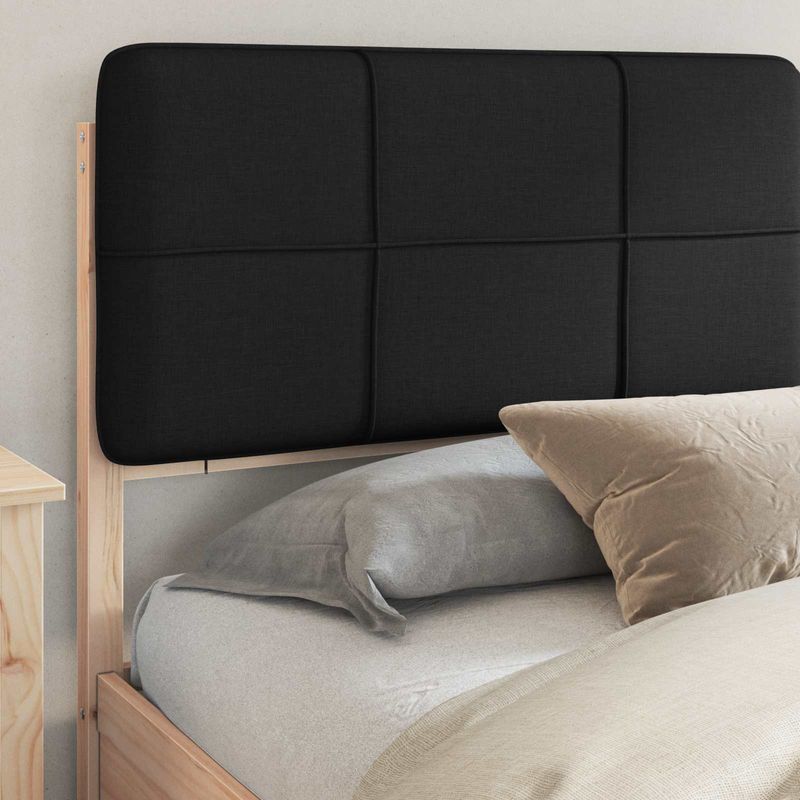 Casa si Gradina - Mobilier - Paturi si accesorii - Paturi - Cadru de pat cu tablie tapitata cu headboard Negru 200 x 200 cm - Infinity.ro