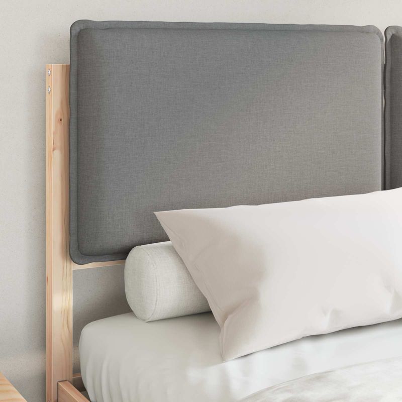 Casa si Gradina - Mobilier - Paturi si accesorii - Paturi - Cadru de pat cu tablie tapitata Gri deschis 135 x 190 cm - Infinity.ro