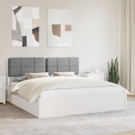 Casa si Gradina - Mobilier - Paturi si accesorii - Paturi - Cadru de pat cu tablie tapitata Gri deschis 180 x 200 cm - Infinity.ro