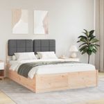 Casa si Gradina - Mobilier - Paturi si accesorii - Paturi - Cadru de pat cu tablie tapitata Gri inchis 150 x 200 cm - Infinity.ro