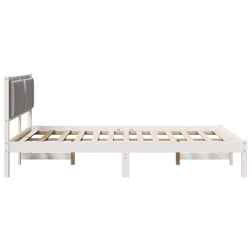 Casa si Gradina - Mobilier - Paturi si accesorii - Paturi - Cadru de pat cu tablie tapitata Gri deschis 140 x 190 cm - Infinity.ro