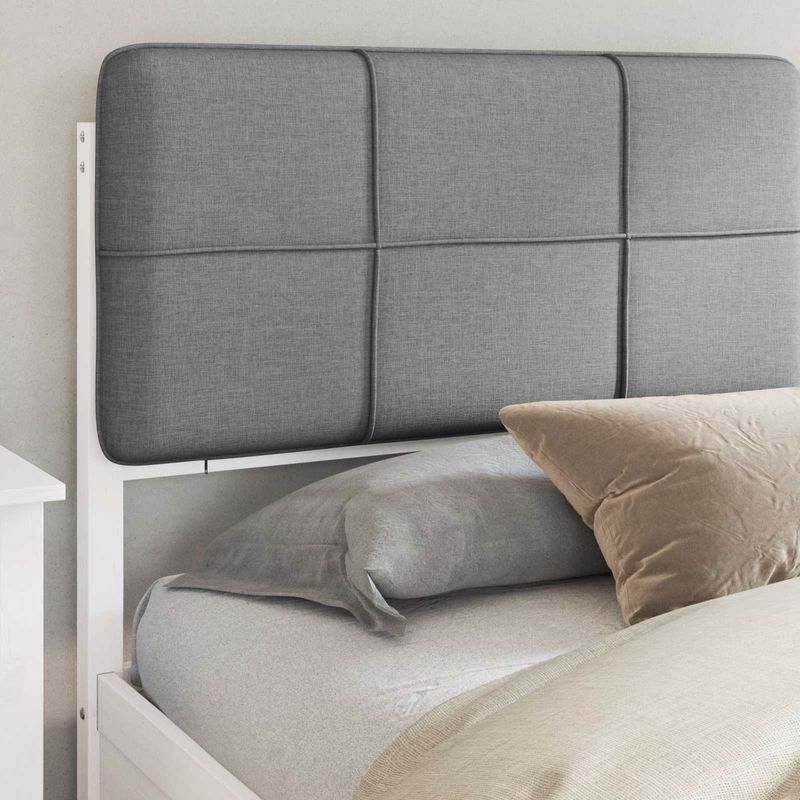 Casa si Gradina - Mobilier - Paturi si accesorii - Paturi - Cadru de pat cu tablie tapitata Gri deschis 180 x 200 cm - Infinity.ro