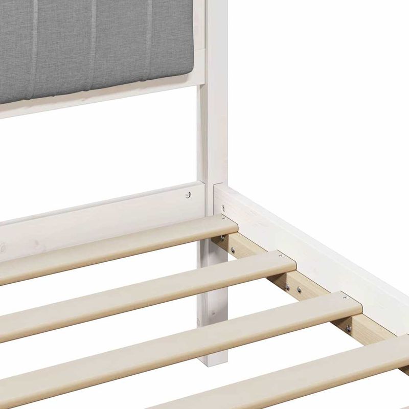 Casa si Gradina - Mobilier - Paturi si accesorii - Paturi - Cadru de pat cu tablie tapitata Gri deschis 140 x 190 cm - Infinity.ro