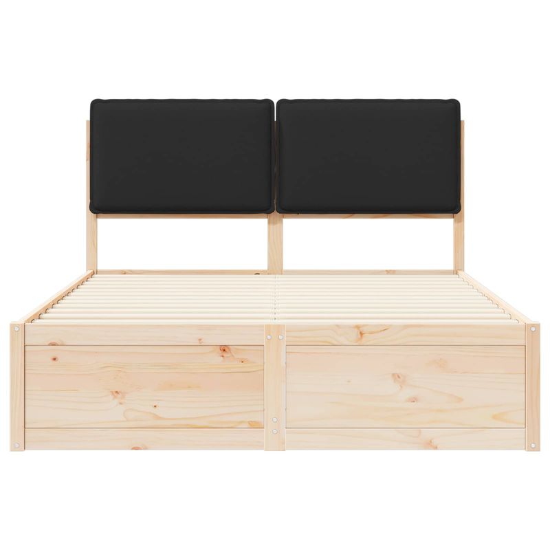 Casa si Gradina - Mobilier - Paturi si accesorii - Paturi - Cadru de pat cu tablie tapitata cu headboard Negru 135 x 190 cm - Infinity.ro
