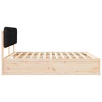 Casa si Gradina - Mobilier - Paturi si accesorii - Paturi - Cadru de pat cu tablie tapitata cu headboard Negru 200 x 200 cm - Infinity.ro