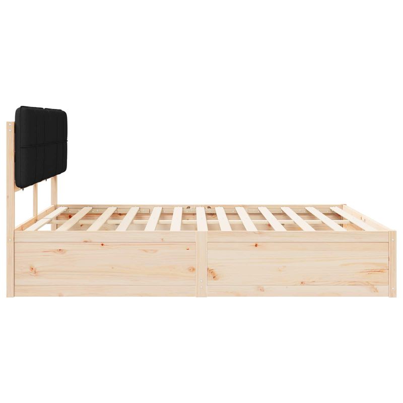 Casa si Gradina - Mobilier - Paturi si accesorii - Paturi - Cadru de pat cu tablie tapitata cu headboard Negru 200 x 200 cm - Infinity.ro