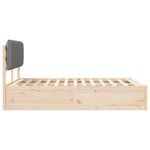 Casa si Gradina - Mobilier - Paturi si accesorii - Paturi - Cadru de pat cu tablie tapitata Gri deschis 135 x 190 cm - Infinity.ro