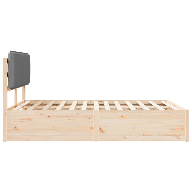 Casa si Gradina - Mobilier - Paturi si accesorii - Paturi - Cadru de pat cu tablie tapitata Gri deschis 135 x 190 cm - Infinity.ro