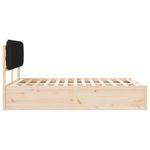 Casa si Gradina - Mobilier - Paturi si accesorii - Paturi - Cadru de pat cu tablie tapitata cu headboard Negru 135 x 190 cm - Infinity.ro
