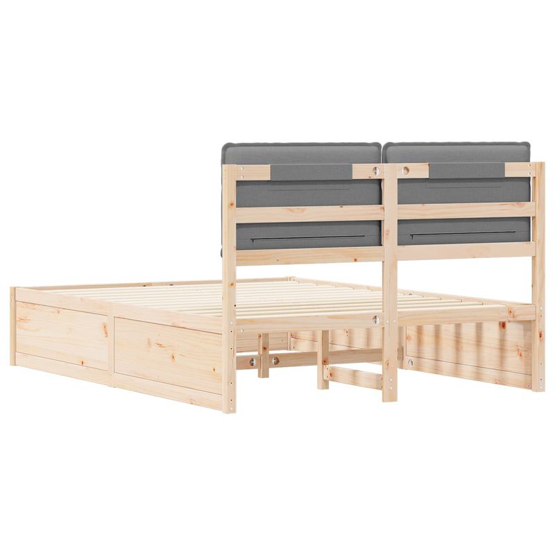 Casa si Gradina - Mobilier - Paturi si accesorii - Paturi - Cadru de pat cu tablie tapitata Gri deschis 135 x 190 cm - Infinity.ro
