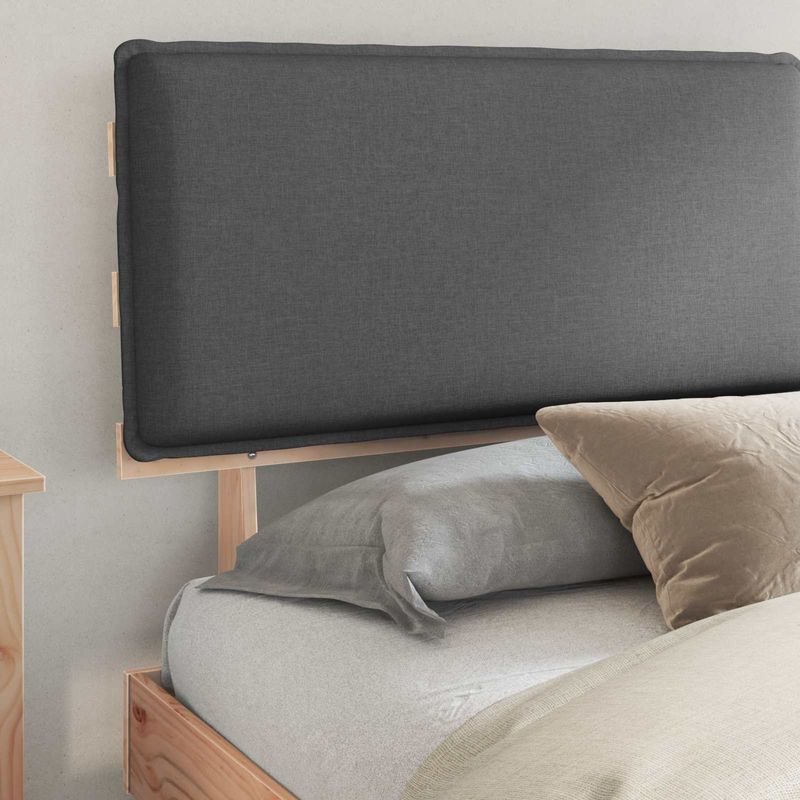 Casa si Gradina - Mobilier - Paturi si accesorii - Paturi - Cadru de pat cu tablie tapitata Gri inchis 200 x 200 cm - Infinity.ro