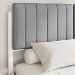 Casa si Gradina - Mobilier - Paturi si accesorii - Paturi - Cadru de pat cu tablie tapitata Gri deschis 140 x 200 cm - Infinity.ro